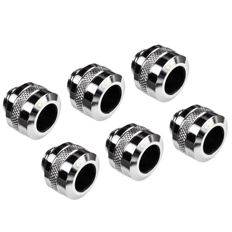 Alphacool Eiszapfen Pro Anschluss 13mm Hardtube Fitting G1/4, 6-Pack - chrome