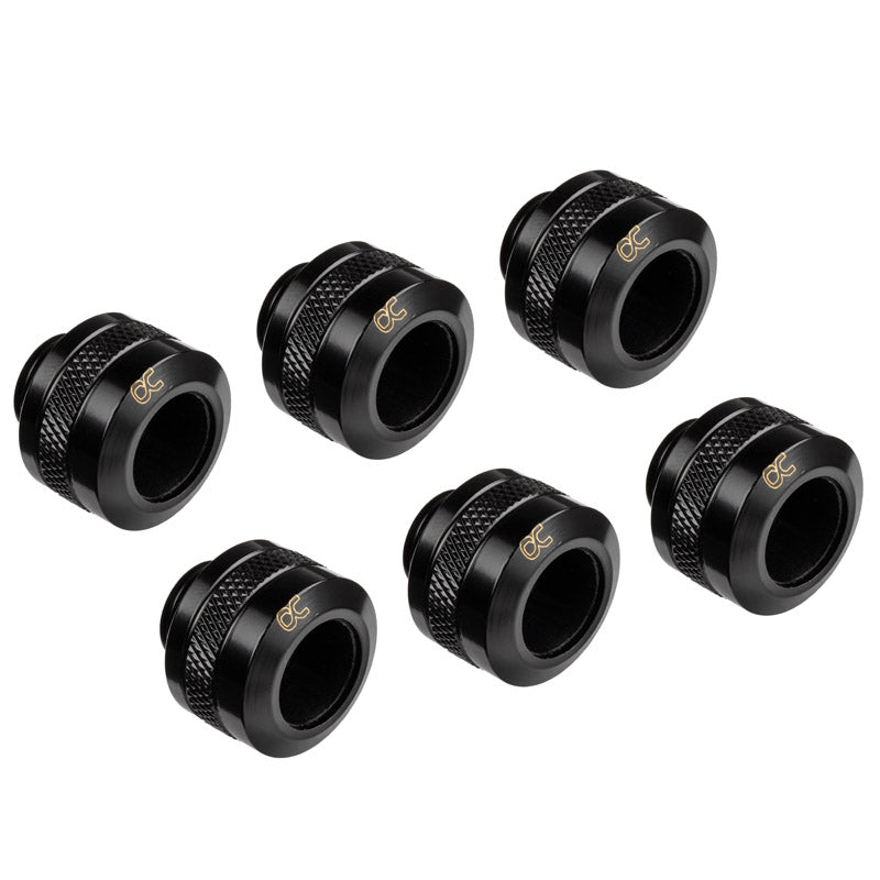 Alphacool Eiszapfen Pro Anschluss 13mm Hardtube Fitting G1/4, 6-Pack - schwarz