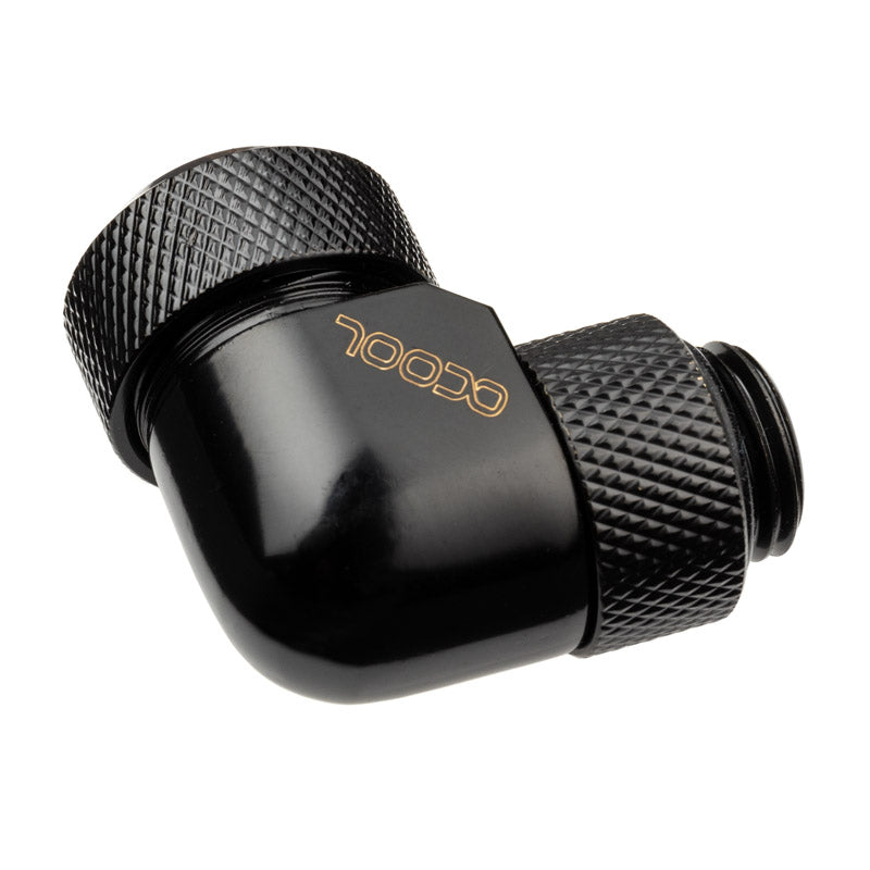 Alphacool Eiszapfen 13mm Hardtube Anschraubtülle 90 Grad drehbar G1/4 - schwarz