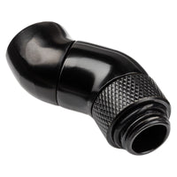 Alphacool Eiszapfen Winkeladapter 45 Grad doppel drehbar G1/4 AG auf G1/4 IG - schwarz