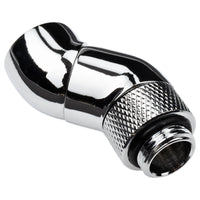 Alphacool Eiszapfen Winkeladapter 45 Grad doppel drehbar G1/4 AG auf G1/4 IG - chrome