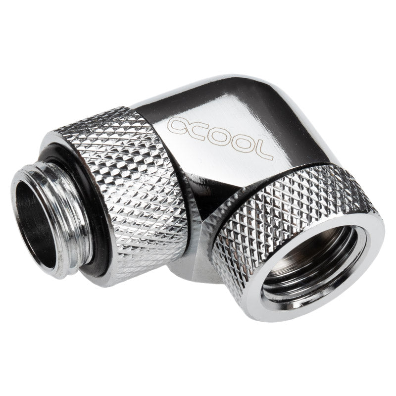 Alphacool Eiszapfen Winkeladapter 90 Grad drehbar G1/4 AG auf G1/4 IG - chrome