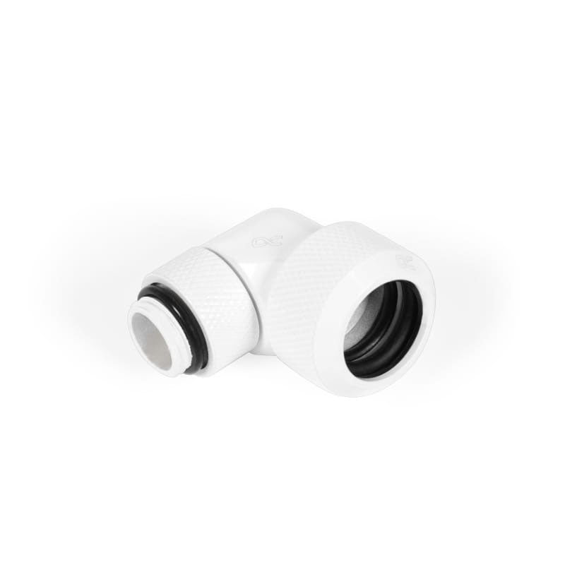 Alphacool Eiszapfen Anschluss 90 Grad G1/4 Zoll AG auf 16mm AD Hardtube - drehbar, - Weiß