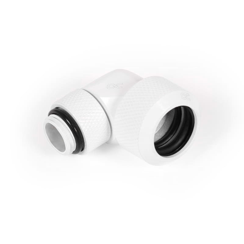 Alphacool Eiszapfen Anschluss 90 Grad G1/4 Zoll AG auf 13mm AD Hardtube - drehbar, - Weiß