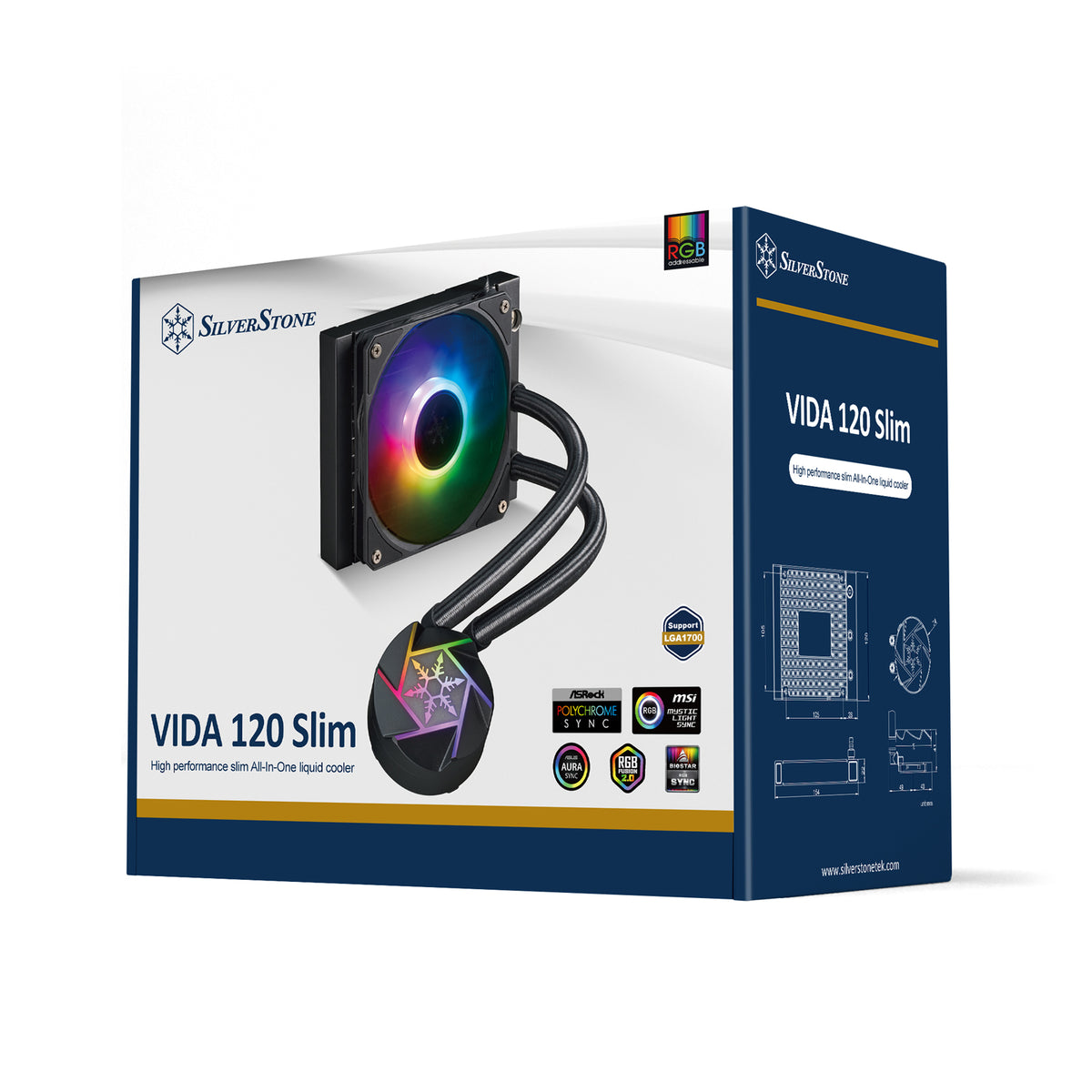 Silverstone VIDA Water 120mm SLIM 66.83 CFM Black