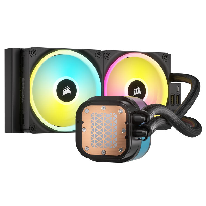 Corsair iCUE LINK H100i RGB Komplett-Wasserkühlung - 240 mm, schwarz