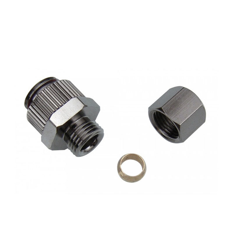 Koolance Compression Fitting für Kupfer Tubes, OD 06 mm zu G 1/4 Zoll BSPP- silber