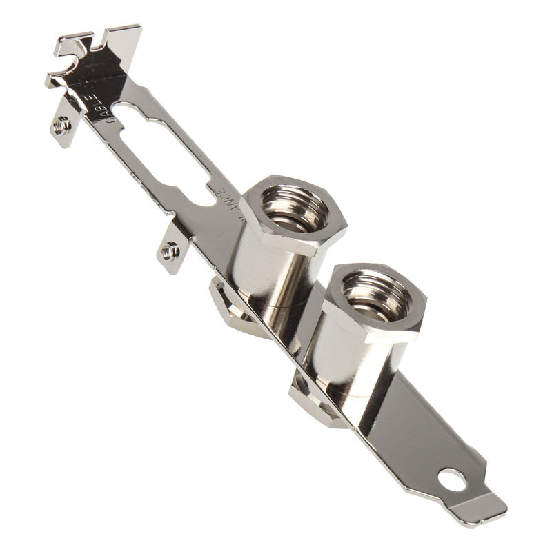 K Koolance PCI-Slot-Bracket mit 2 G1/4-Zoll-Durchführungen - silber