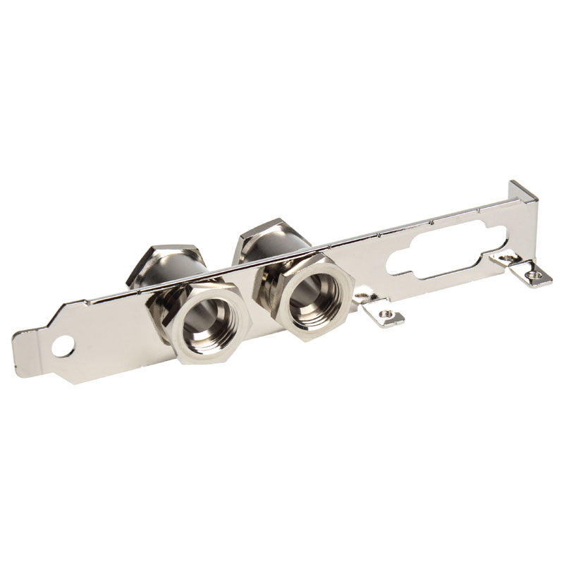 K Koolance PCI-Slot-Bracket mit 2 G1/4-Zoll-Durchführungen - silber