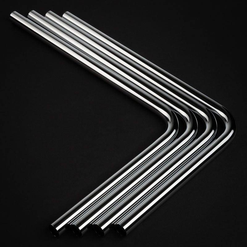 Bitspower Messing Hardtube 16mm AD, 220x300mm, 90 Grad - 4er-Pack, silber