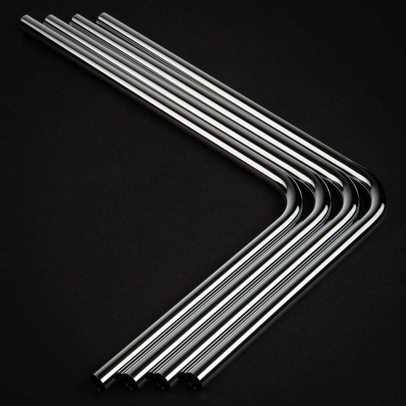 Bitspower Messing Hardtube 14mm AD, 220x300mm, 90 Grad - 4er-Pack, silber