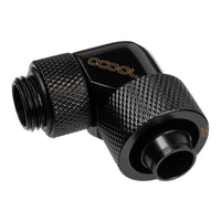 Alphacool Eiszapfen 90 Degree G1/4 Inch OD to 16/10mm Connector - Rotatable, Black