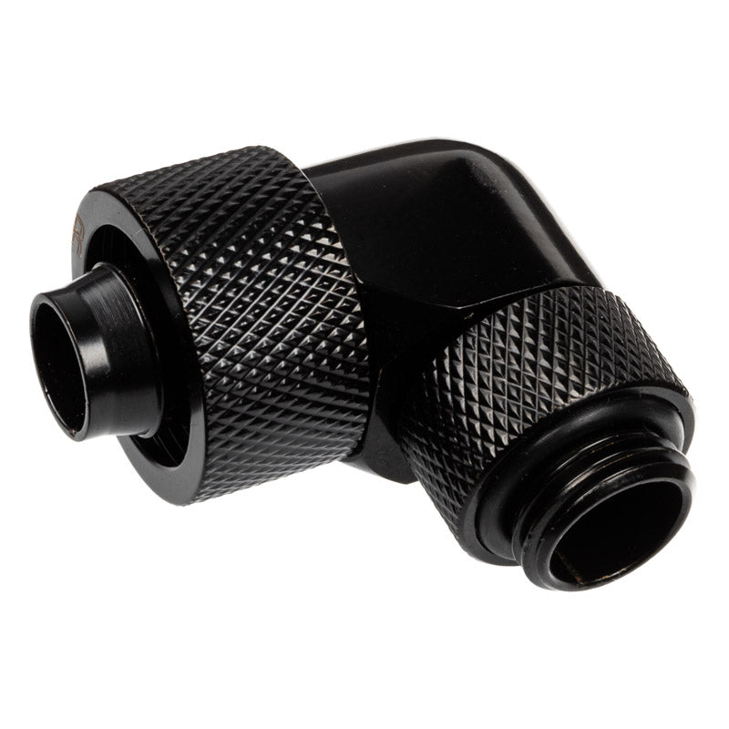 Alphacool Eiszapfen 90 Degree G1/4 Inch OD to 16/10mm Connector - Rotatable, Black