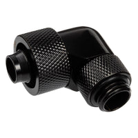 Alphacool Eiszapfen 90 Degree G1/4 Inch OD to 16/10mm Connector - Rotatable, Black