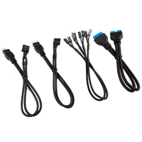 Corsair Premium Sleeved Frontpanel Kabel Verlängerungskit, schwarz