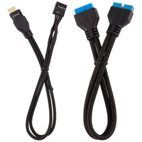 Corsair Premium Sleeved Frontpanel Kabel Verlängerungskit, schwarz