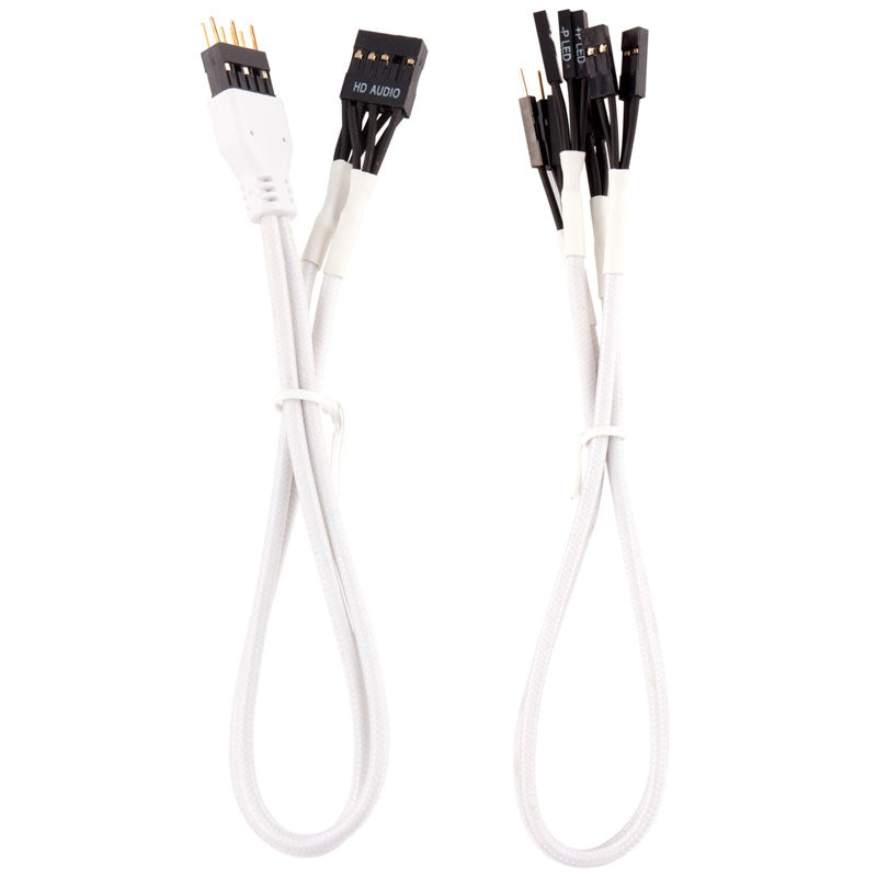 Corsair Premium Sleeved Frontpanel Kabel Verlängerungskit, weiß