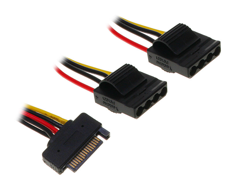 InLine SATA Strom-Y-Kabel auf 2x 4-Pol Molex - 30cm