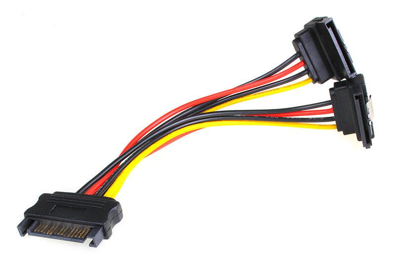 InLine SATA Strom-Y-Kabel SATA gewinkelt - 0,15m