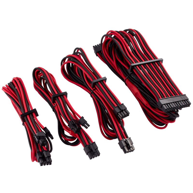 Corsair Premium Sleeved Kabel-Set (Gen 4) - rot/schwarz