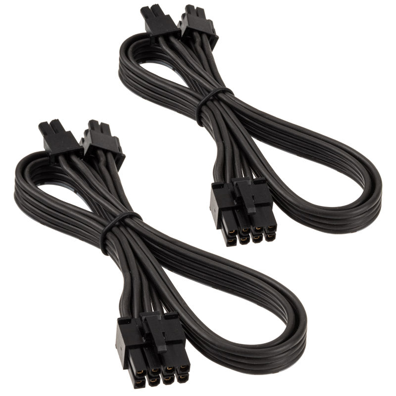 SilverStone 8 Pin PCIe zu 6+2 Pin PCIe Kabel 350mm - schwarz