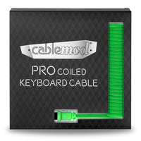 CableMod PRO Coiled Keyboard Cable USB-C zu USB Typ A, Viper Green - 150cm