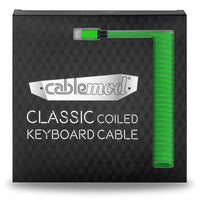 CableMod Classic Coiled Keyboard Cable USB-C zu USB Typ A, Viper Green - 150cm