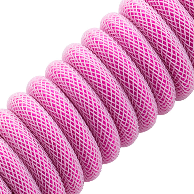 CableMod Classic Coiled Keyboard Cable USB-C zu USB Typ A, Strawberry Cream - 150cm