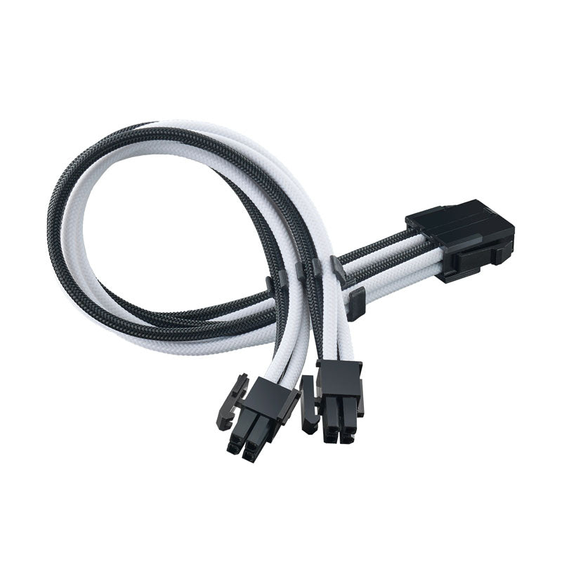 SilverStone EPS 8-Pin zu EPS/ATX 4+4-Pin Kabel, 300mm - schwarz/weiß