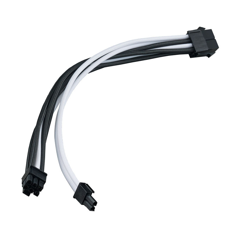 SilverStone PP07E-PCIBW 8-Pin-PCIe auf 6+2-Pin-PCIe Verlängerung, 250mm - Schwarz/Weiß