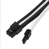SilverStone PP07E-PCIBW 8-Pin-PCIe auf 6+2-Pin-PCIe Verlängerung, 250mm - Schwarz/Weiß