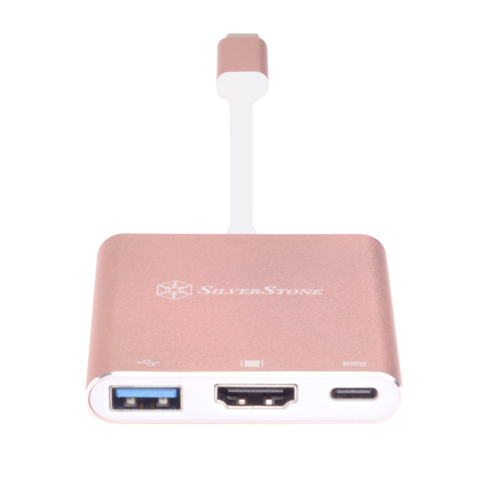 SilverStone SST-EP08P - USB 3.1 Typ-C Adapter auf HDMI/USB Type C/USB Type A - rosa