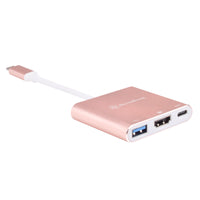 SilverStone SST-EP08P - USB 3.1 Typ-C Adapter auf HDMI/USB Type C/USB Type A - rosa
