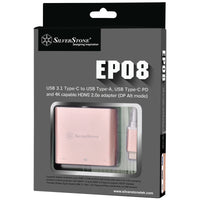 SilverStone SST-EP08P - USB 3.1 Typ-C Adapter auf HDMI/USB Type C/USB Type A - rosa