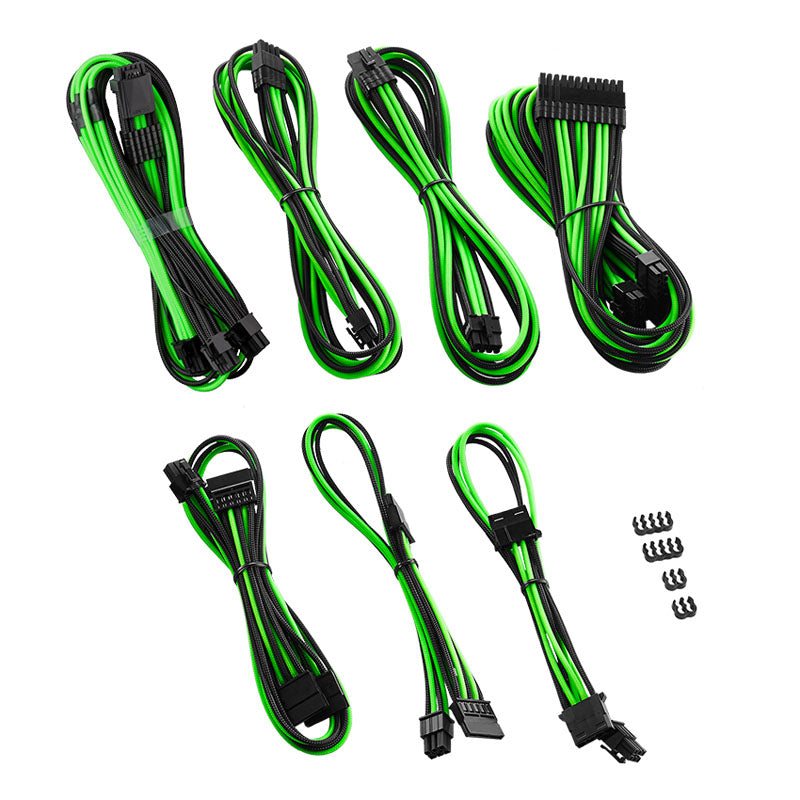 CableMod C-Series PRO ModMesh 12VHPWR Cable Kit für Corsair RM, RMi, RMx (Black Label) - schwarz/hellgrün