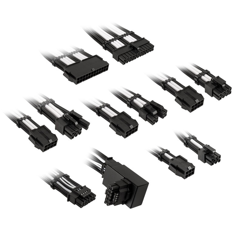 Kolink Core Pro Braided Cable Extension Kit 12V-2x6 Typ 1 - Jet Black/Brilliant White