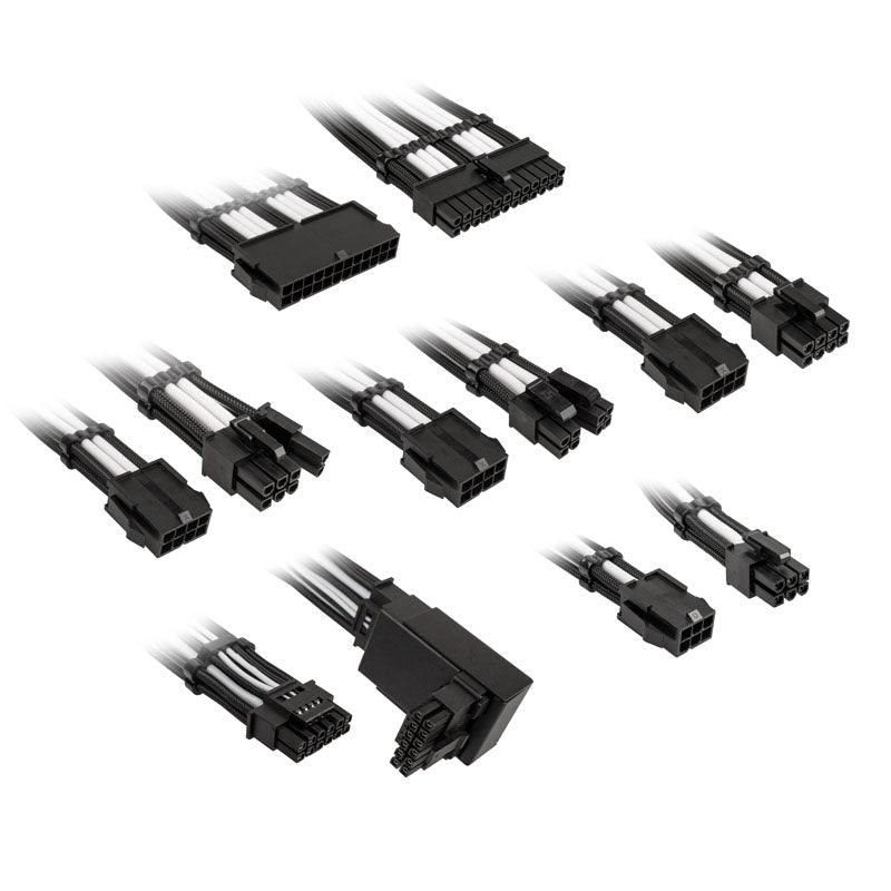 Kolink Core Pro Braided Cable Extension Kit 12V-2x6 Typ 2 - Jet Black/Brilliant White