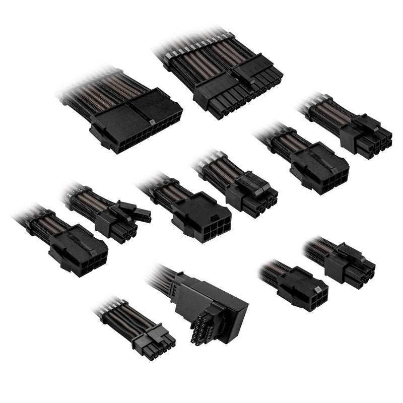 Kolink Core Pro Braided Cable Extension Kit 12V-2x6 Typ 1 - Jet Black/Gunmetal Grey