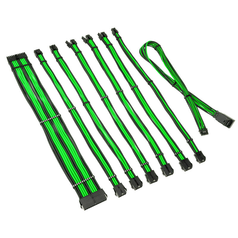 Kolink Core Pro Braided Cable Extension Kit 12V-2x6 Typ 1 - Venom Green