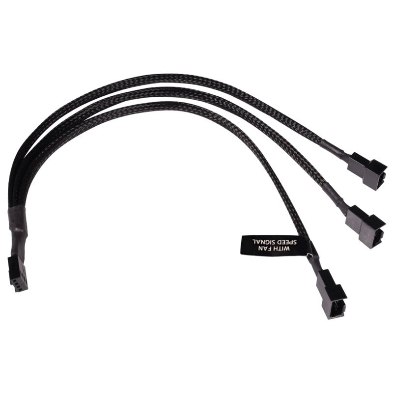 K Alphacool Y-Splitter 4-Pin auf 3x 4-Pin PWM 30cm - schwarz