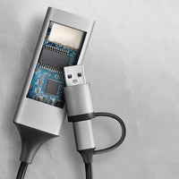 AXAGON ADE-TXCA Gigabit Ethernet  Adapter, USB-C + USB-A - titangrau