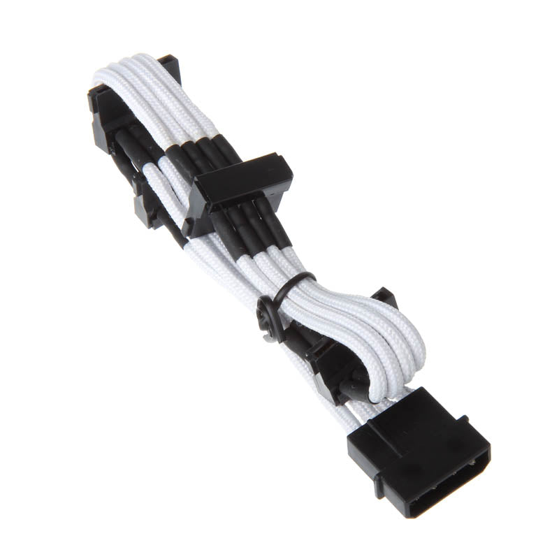 SilverStone 4-Pol-Molex auf 4x SATA Verlängerung - 300mm weiß