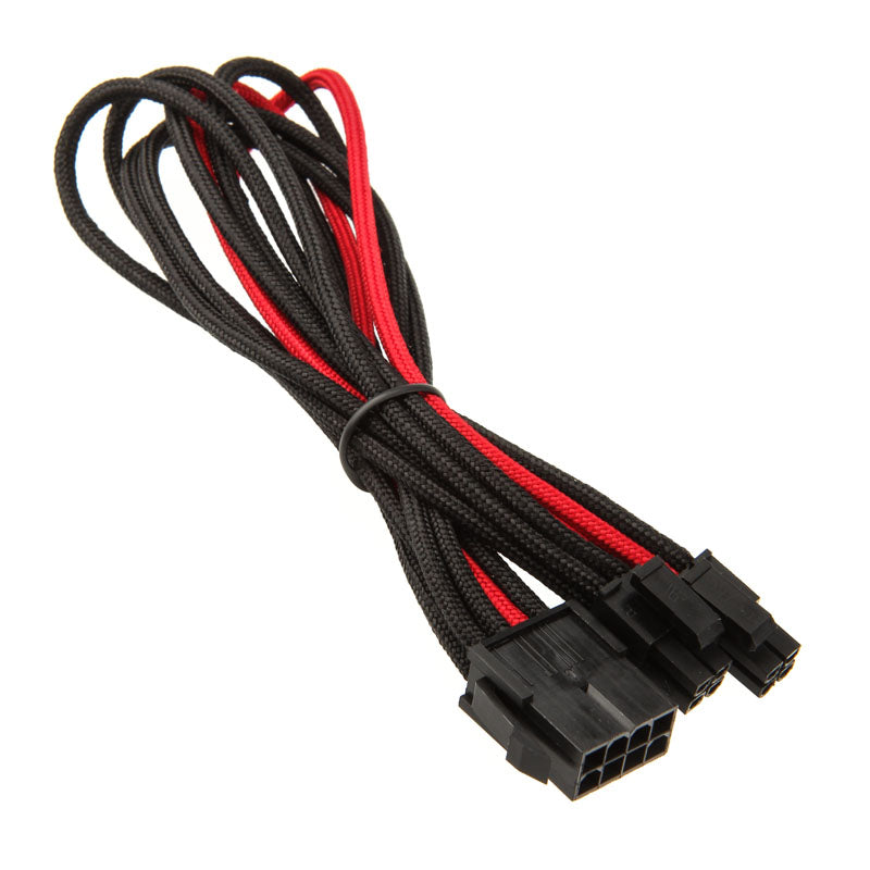 SilverStone EPS 8-Pin zu EPS/ATX 4+4-Pin Kabel, 300mm - schwarz/rot