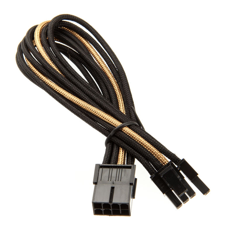 SilverStone PCI-8-Pin zu PCIe-6+2-Pin Kabel, 250mm - schwarz/gold
