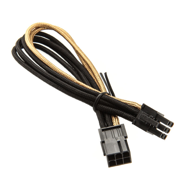 SilverStone 6-Pin-PCIe zu 6-Pin-PCIe Kabel 250mm - schwarz/gold