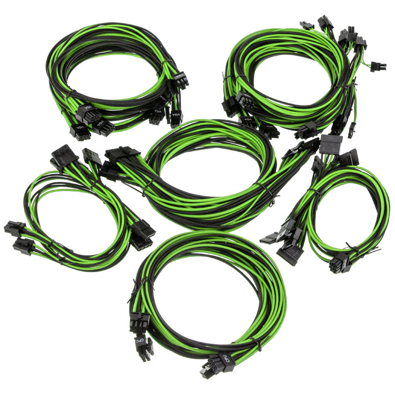 Super Flower Sleeve Cable Kit Pro - schwarz/grün