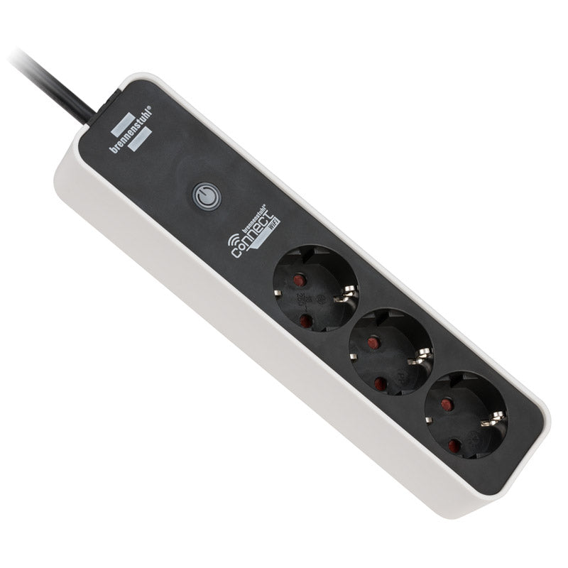 Brennenstuhl Connect Ecolor WLAN Steckdose, 3-fach - schwarz/weiß