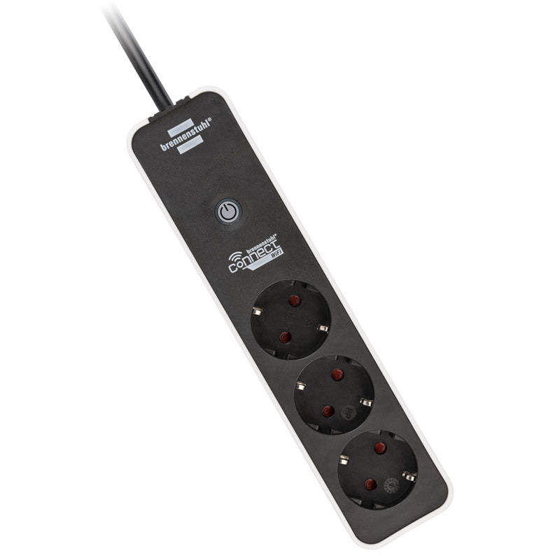 Brennenstuhl Connect Ecolor WLAN Steckdose, 3-fach - schwarz/weiß