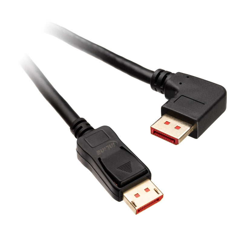 InLine 8K (UHD-2) DisplayPort Kabel, rechts gewinkelt, schwarz - 2m