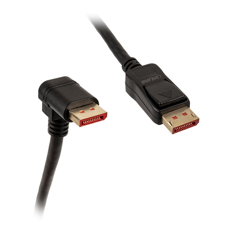 InLine 8K (UHD-2) DisplayPort Kabel, nach unten gewinkelt, schwarz - 2m